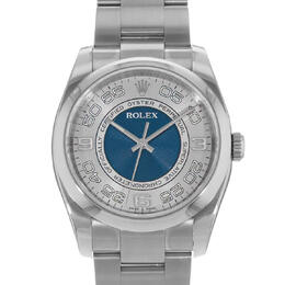 Pre-owned Rolex Oyster Perpetual 36 Automatic Chronometer Blue Dial Men's Watch Ref. 116000 BLAO