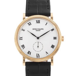 Patek Philippe Calatrava Hand-Windable White Dial Mens Watch Ref. 3919