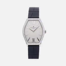 Vacheron Constantin Malte 25530/000G-9741 Quartz White Dial Women's Watch in 18k White Gold, Case Size: 34mm