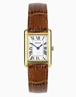 Часы Sekonda Colette 22 мм прямоугольные золотые коричневого цвета 149072127 | brown