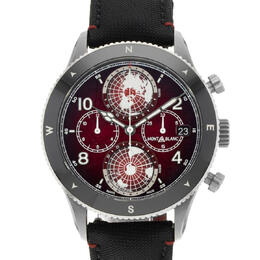 Pre-owned Montblanc 1858 Chronograph Automatic Red Dial Men's Watch, Model: 132303