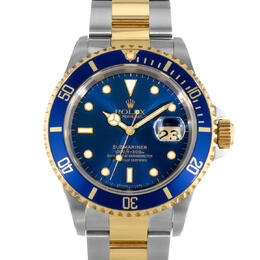 Pre-owned Rolex Submariner Chronometer Blue Dial Watch 16613 BLSO