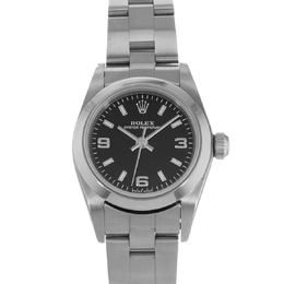 Pre-Owned Rolex Oyster Perpetual Automatic Chronometer Black Dial Ladies Watch