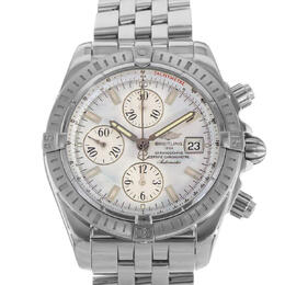 Pre-owned Breitling Chronomat Evolution A13356 Mens Automatic Chronograph Watch with Mother of Pearl Dial