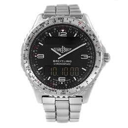 Pre-owned Breitling Chronometer Analog-Digital Chronograph Alarm Watch A56012-1