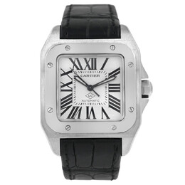 Pre-Owned Cartier Santos 100 Automatic Silver Dial Unisex Watch W20106X8