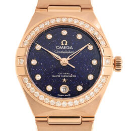 Omega Constellation Automatic Chronometer Diamond Blue Dial Ladies Watch, Ref. 131552902053