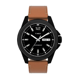 Timex Essex Avenue Mens Watch TW2U15100: Quartz Movement, Black Dial with Date & Day Display