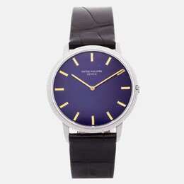 Patek Philippe Calatrava 3590 Automatic Blue 18k White Gold Women’s Wristwatch 35 mm 1198899