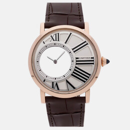 Cartier Rotonde De Cartier W1556223 Manual Winding Silver 18k Rose Gold Men’s Wristwatch 42 mm 1204836