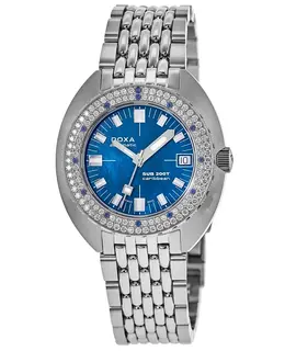 Doxa Sub 200T Diamonds Caribbean Automatic Blue Mother of Pearl Dial Steel Men's Watch 804.10d.201.10
