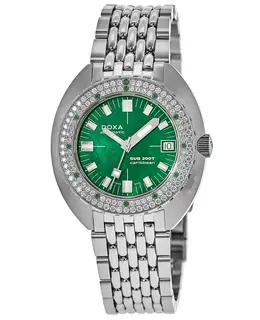 Doxa Sub 200T Diamonds Sea Emerald Automatic Green Mother of Pearl Dial Steel Men's Watch 804.10d.131.10