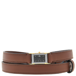 Burberry Mens Faux Watch Detail Embossed Leather Belt, Size 100 cm 8020833