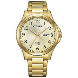 Citizen Quartz Gold Dial Mens Watch bf2028-83p
