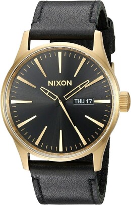 Часы Sentry Leather Nixon, золото/черный 8277548 | gold/black