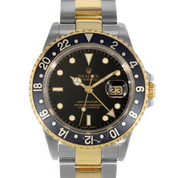 Pre-owned Rolex GMT-Master II GMT Automatic Chronometer Black Dial Mens Watch 16713 bkso