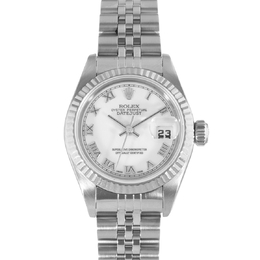 Pre-owned Rolex Datejust 26 Automatic Chronometer White Dial Ladies Watch 69174 wrj