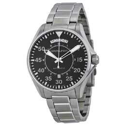 Pre-owned Hamilton Pilot Day Date Automatic Black Dial Mens Watch h64615135
