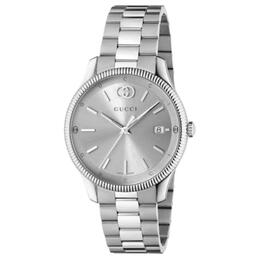 Наручные часы G Timeless Collection с кварцевым механизмом, ремешком из нержавеющей стали, 38 мм, серебристый циферблат, унисекс Gucci 793968 i1600 1108