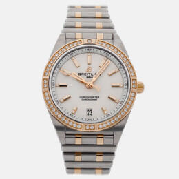 Pre-Owned Breitling Chronomat Automatic U10380591A1U1 Silver Stainless Steel 18k Rose Gold Men's Wristwatch 36 MM 1210076