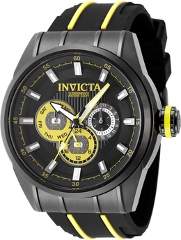 Invicta 49052 Speedway Mens Quartz Watch - Black Dial, Stainless Steel Case