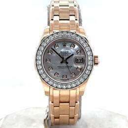 Pre-owned Rolex Datejust Pearlmaster Automatic Diamond Ladies Watch 80285pchd