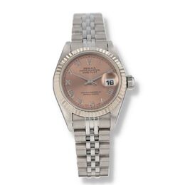 Pre-owned Rolex Datejust Automatic Chronometer Pink Dial Ladies Watch 69174 prj
