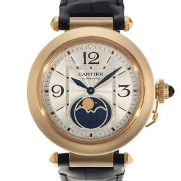 Pre-owned Cartier Pasha Automatic Moon Phase Silver Dial Mens Watch wgpa0026
