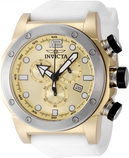 Invicta Sea Hunter Chronograph GMT Quartz Gold Dial Mens Watch Model 48976
