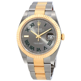 Pre-owned Rolex Datejust 41 - 126333GYRO, Grey Dial Stainless Steel & Yellow Gold Oyster Bracelet Mens Watch