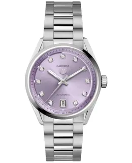 Tag Heuer Carrera Date WBN2319.BA0001 Purple Dial Diamond Women's Automatic Stainless Steel Watch