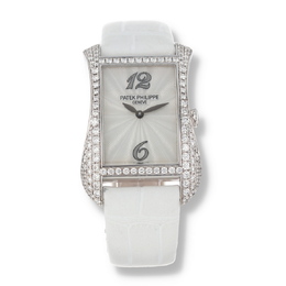 Pre-owned Patek Philippe Gondolo Serata Diamond White Mother-of-pearl Guilloche Dial Ladies Watch 4972g