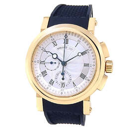 Pre-owned Breguet Marine Chronograph Automatic Silver Dial Mens Watch 5827ba/12/9z8