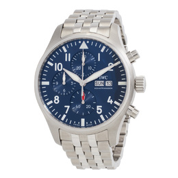 Pre-owned IWC Pilots Chronograph Automatic Blue Dial Mens Watch iw378004
