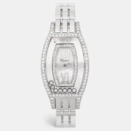 Chopard Happy Diamonds Mother-of-Pearl and Floating Diamonds Watch in 18k White Gold