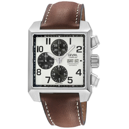 Gevril Herald Square Chronograph Automatic White Dial Mens Watch, Art No: 44703