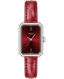 Tissot SRV Red Dial Leather Strap Women's Watch t160.110.16.423.00