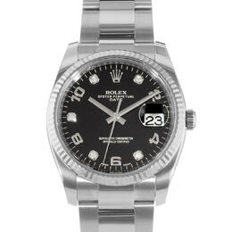 Pre-owned Rolex Oyster Perpetual Date Men's Watch 115234 BKADO