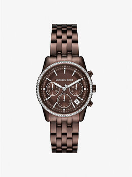 Мини-часы Bryant с инкрустацией в коричневом тоне Michael Kors, коричневый mk7559 | chocolate