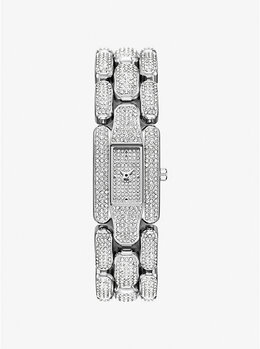 Мини-часы Hally с инкрустацией в серебристом тоне Michael Kors, серебряный mk4922 | silver