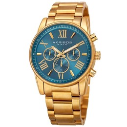 AK908 Повседневные часы в круглом корпусе Akribos XXIV, синий m848572093361 | blue