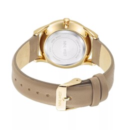 Женские часы с ремешком из искусственной кожи Nine West 28872921 | gold tone tan