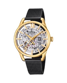Женские часы F20629/2 автоматические черные стальные Festina, черный 8430622792854 | negro
