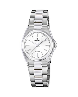 Женские часы F20553/2 Acero Classic из стали и белого циферблата Festina, серебро 8430622778995 | plata