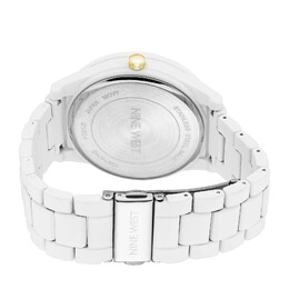 Женские белые часы с прорезиненными звеньями Nine West 29812649