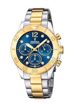 Женский хронограф Festina, цвет Silber Gold Blau 8430622788963 | silber gold blau