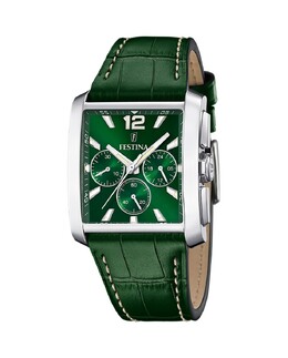 F20636/3 Timeless Chronograph Зеленые кожаные мужские часы Festina, зеленый 8430622791628 | verde
