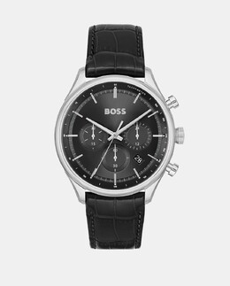 Gregor 1514049 черные кожаные мужские часы с хронографом Hugo Boss, черный 7613272527422 | negro