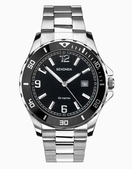Аналоговые часы Sekonda в черном и серебристом цвете 135197193 | white