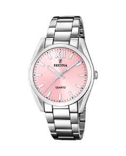 F20622/2 Женские часы Boyfriend из стали с розовым циферблатом Festina, серебро 8430622787935 | plata